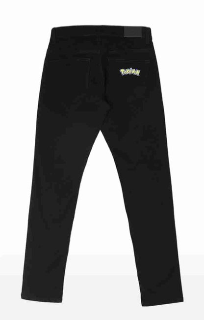 Pokemon - Black Printed Cotton Jeans