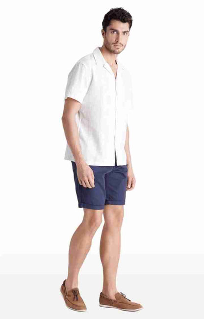 Navy Blue Regular Fit Shorts