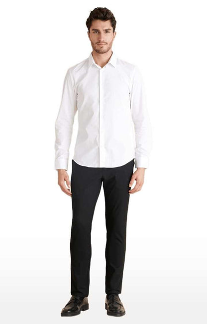 Celio* Solid Regular Fit Cotton White Formal Shirt