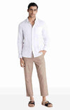 Celio* Cotton Straight Fit Beige Trouser