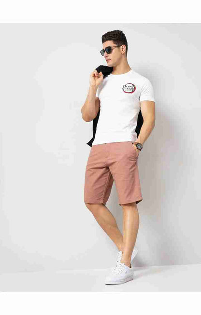 Peach Regular Fit Shorts