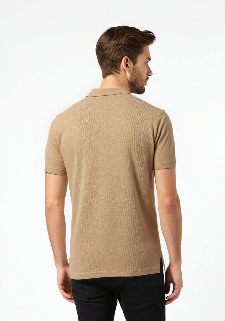 Celio* Men Brown Solid Regular Fit Cotton T-shirt