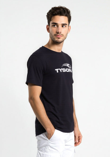 Celio* Tyson Men Black Printed Regular Fit Cotton T-shirt