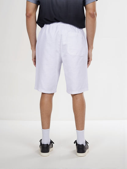 Celio* Cotton Regular Fit White Bermuda