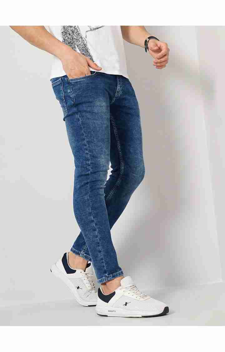 Blue Skinny Ankle Length Jeans