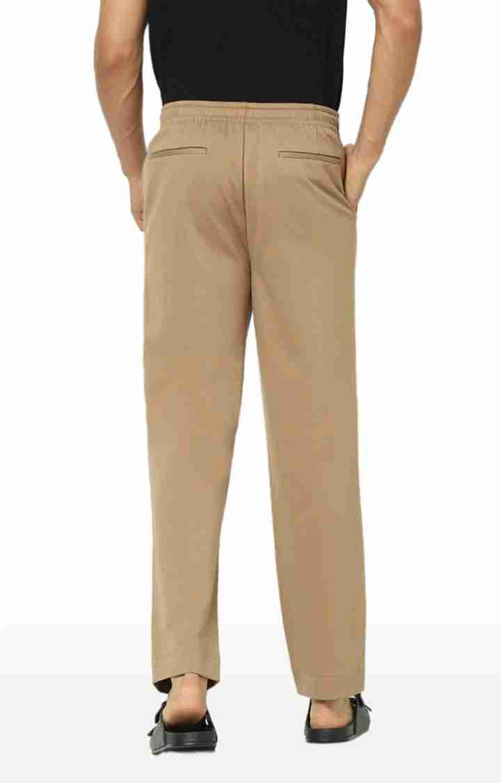 Beige Regular Fit Trousers