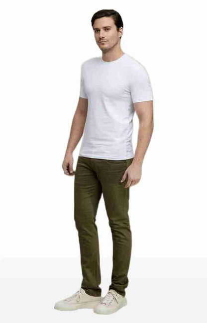 Olive Straight Slim Fit Jeans