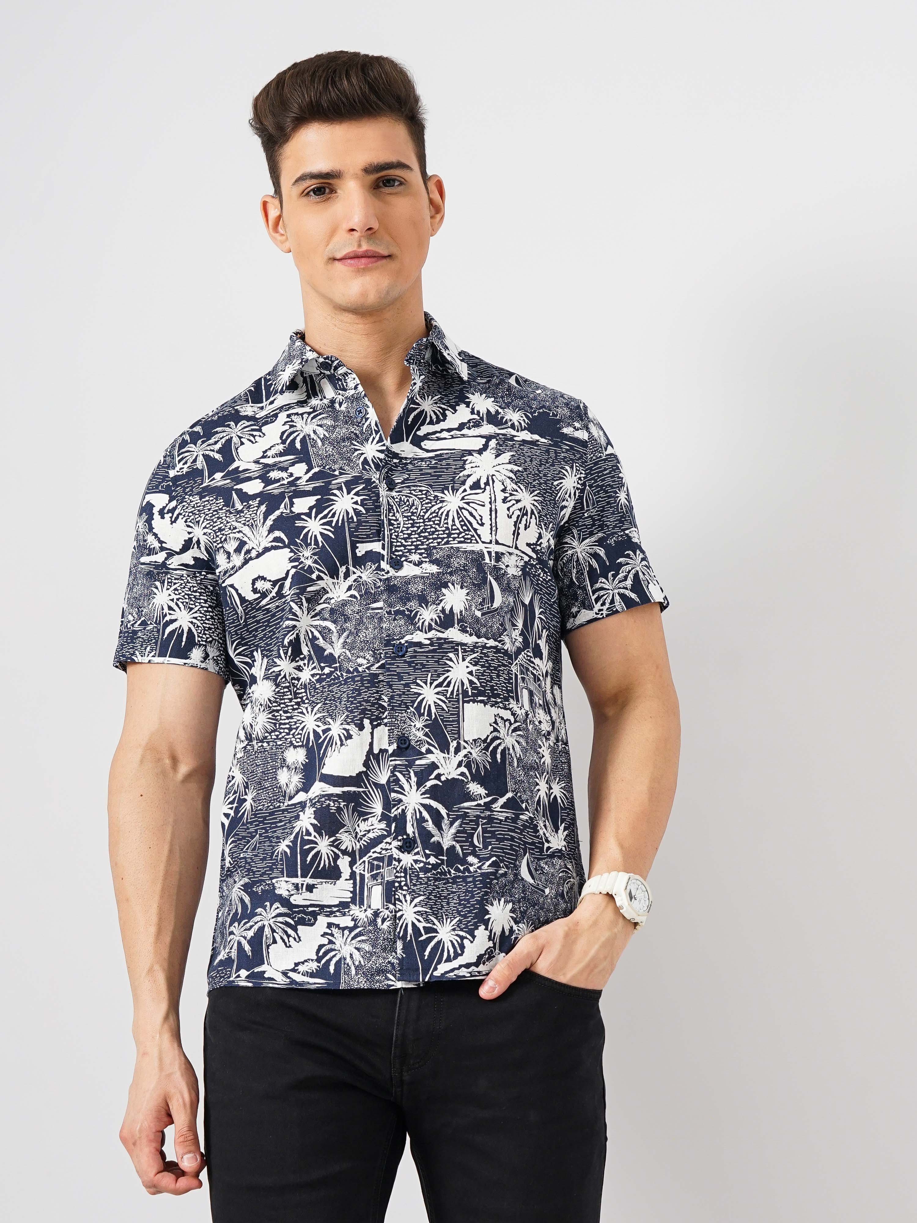 Black Printed Cotton Shirt