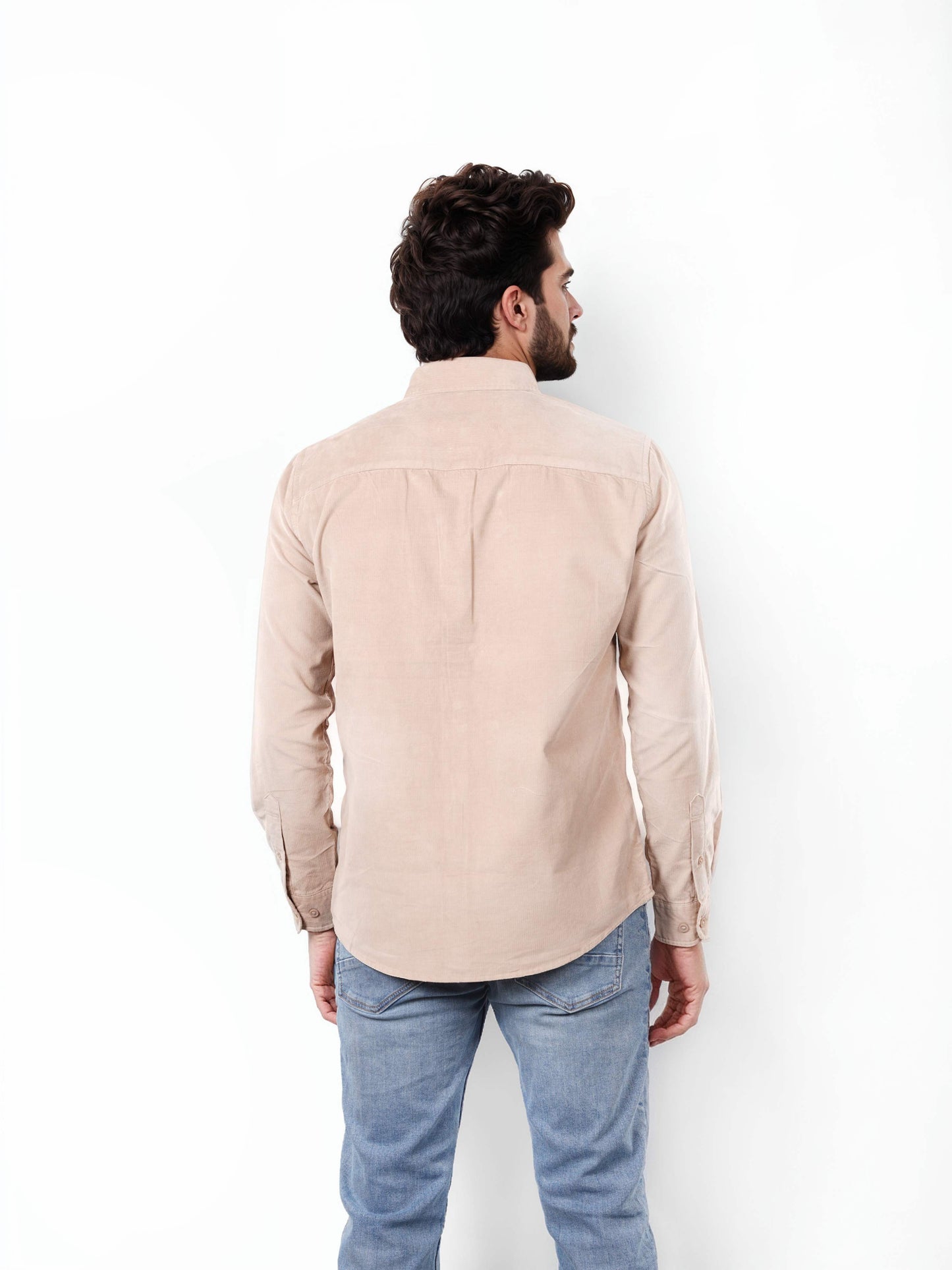 Celio Solid Regular Fit Cotton Beige Shirts