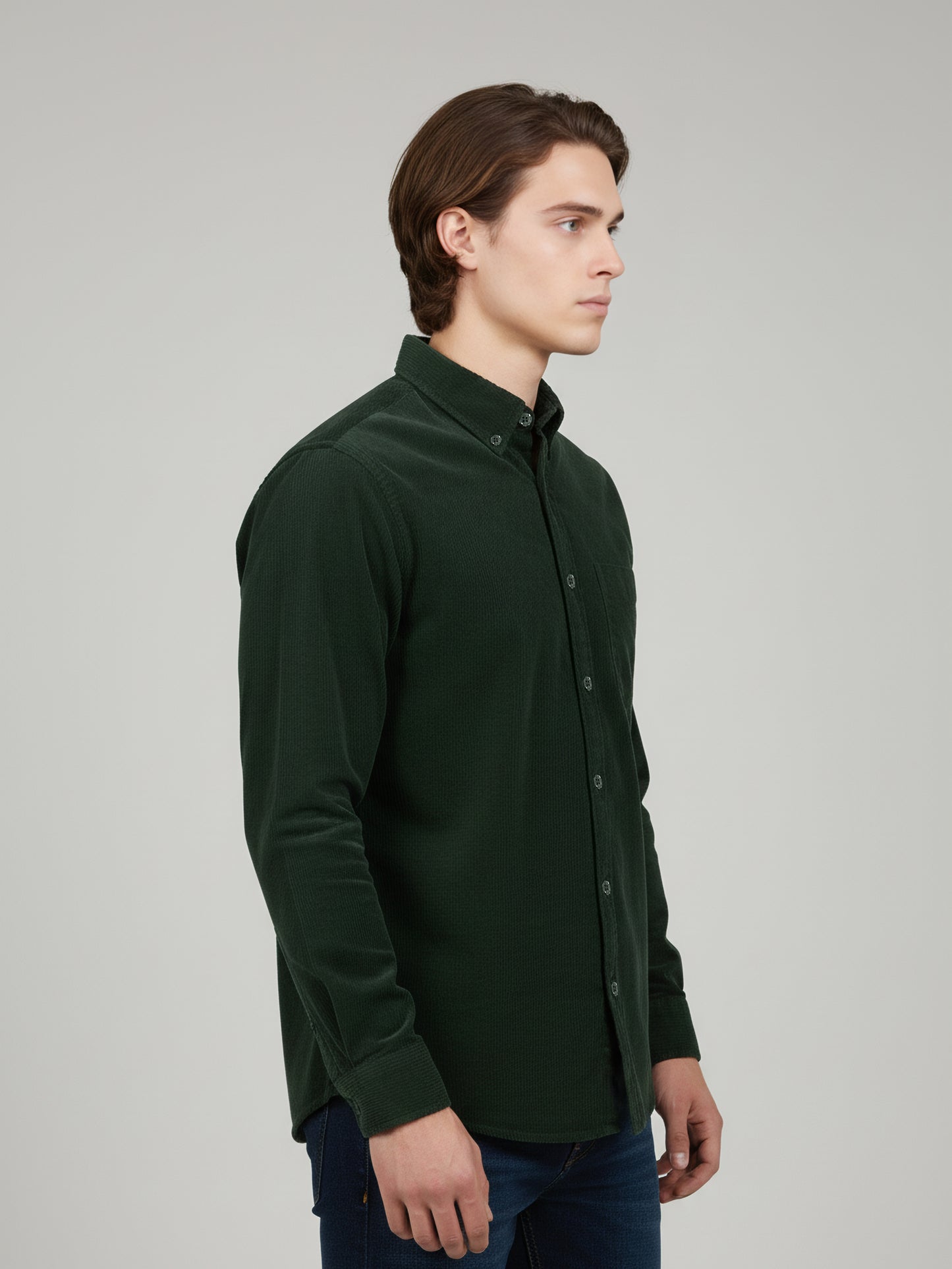 Celio* Men Olive Solid Regular Fit Cotton Shirts