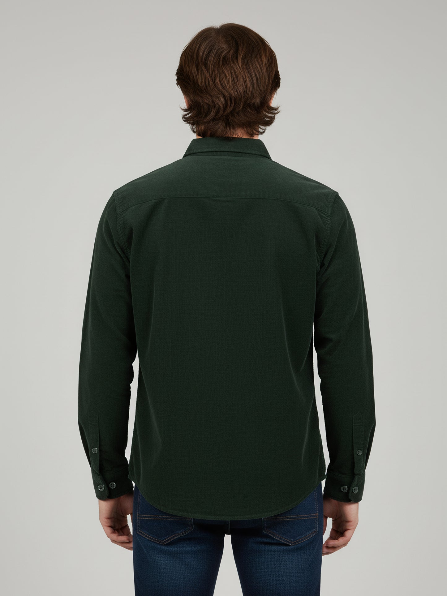 Celio* Men Olive Solid Regular Fit Cotton Shirts