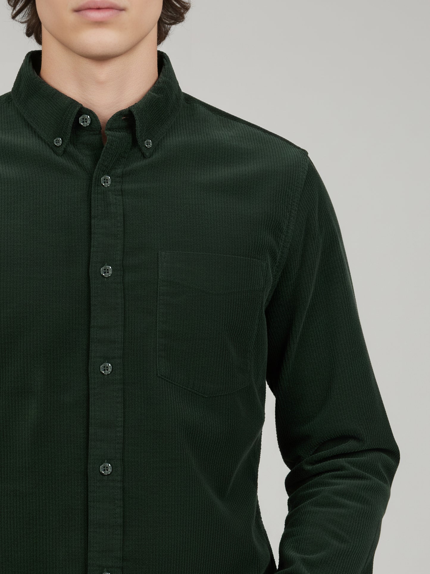 Celio* Men Olive Solid Regular Fit Cotton Shirts