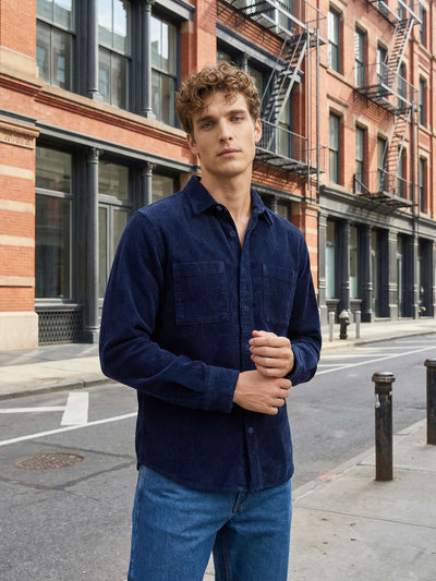 Celio* Men Navy Blue Solid Oversized Cotton Shirts