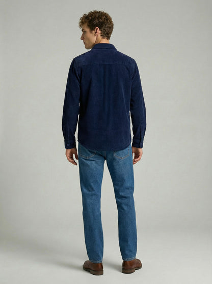 Celio* Men Navy Blue Solid Oversized Cotton Shirts