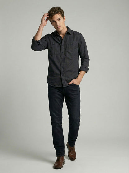 Celio* Men Grey Solid Regular Fit Cotton Shirts