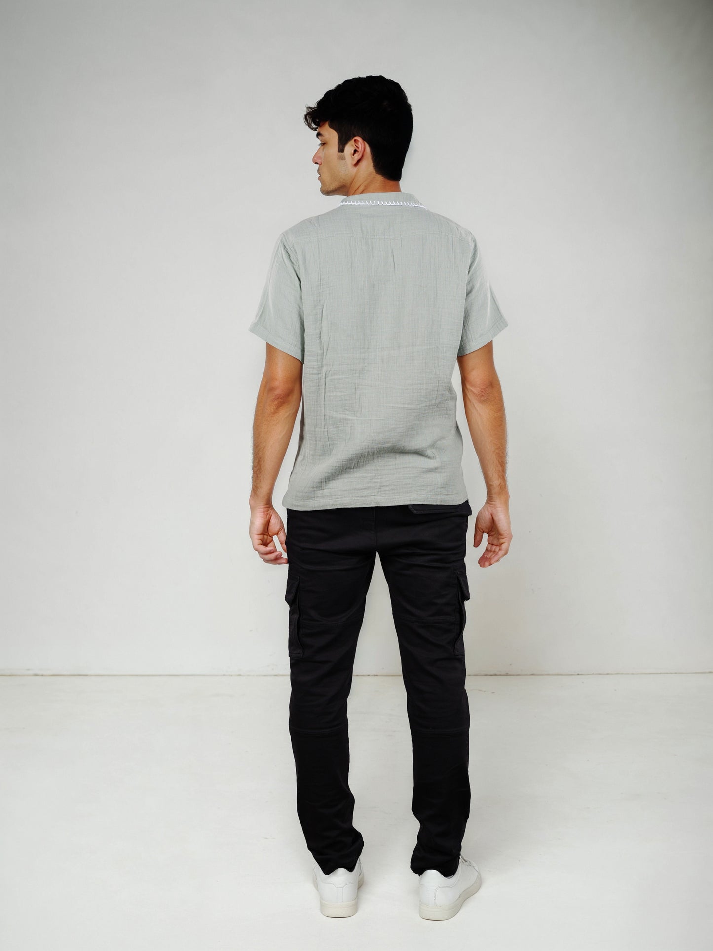 Celio* Men Cotton Regular Fit Green Solid Shirts