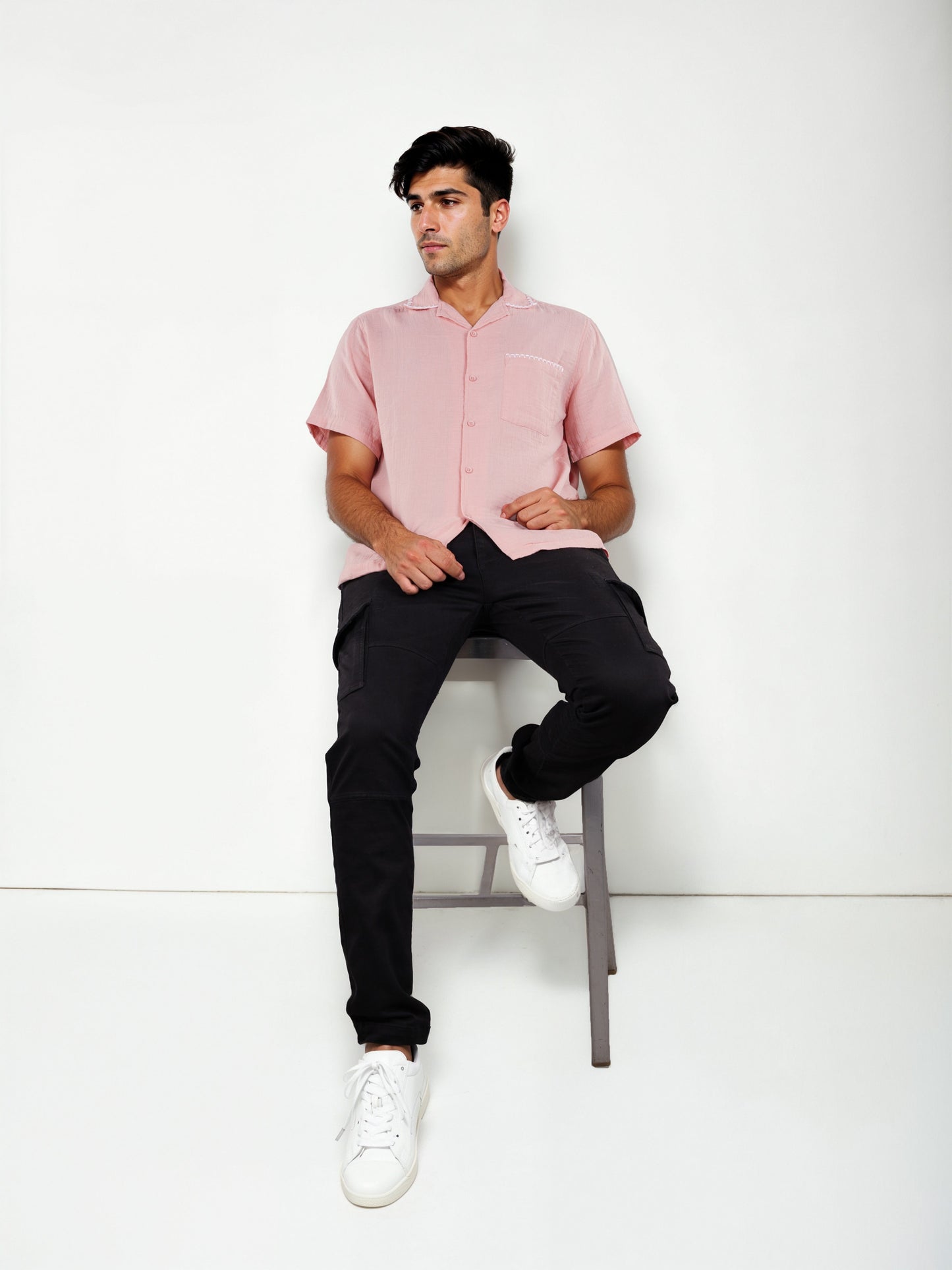 Celio* Pink Men Cotton Solid Regular Fit Shirts