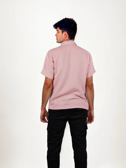 Celio* Pink Men Cotton Solid Regular Fit Shirts