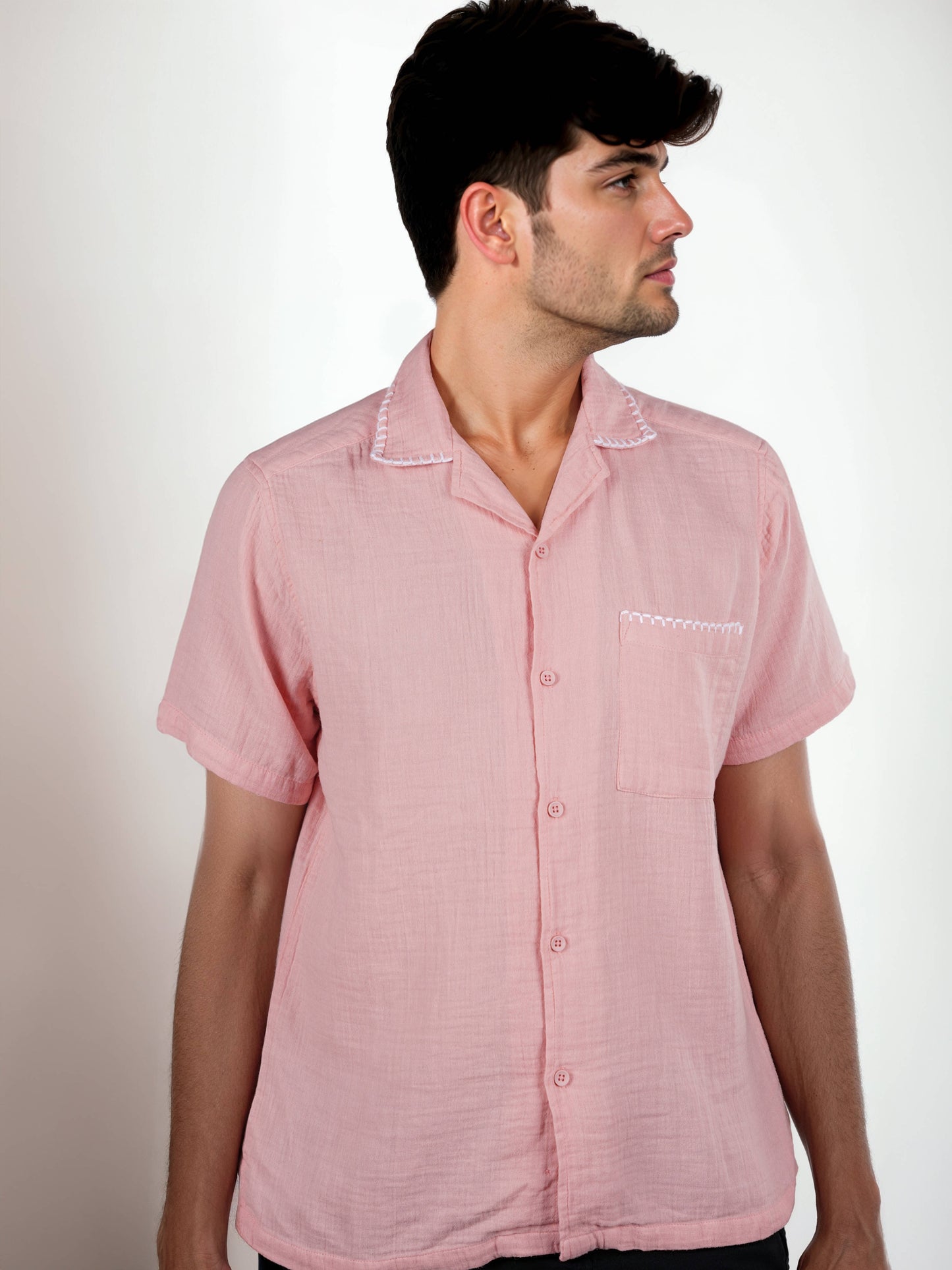 Celio* Pink Men Cotton Solid Regular Fit Shirts