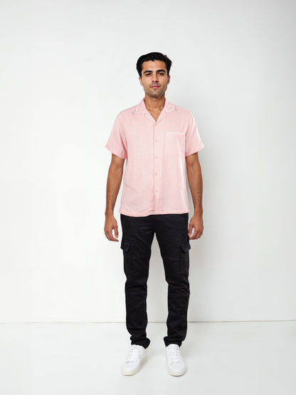 Celio* Pink Men Cotton Solid Regular Fit Shirts