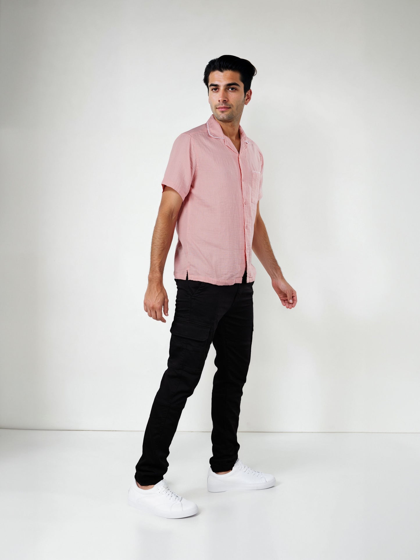 Celio* Pink Men Cotton Solid Regular Fit Shirts