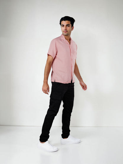 Celio* Pink Men Cotton Solid Regular Fit Shirts