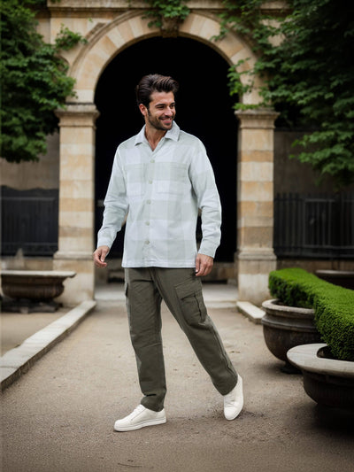 Celio Men Green Checked Oversized Cotton Shirts