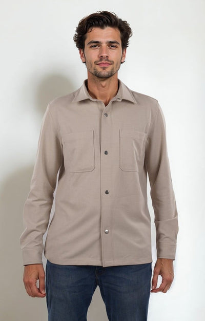 Celio Men Beige Solid Regular Fit Cotton Shirts