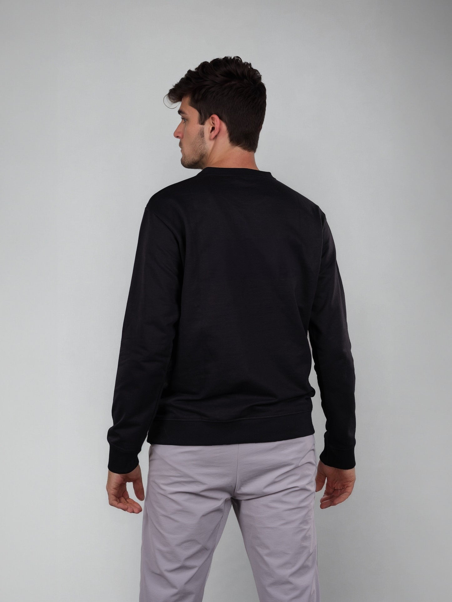 Celio Men Black Embroidered Regular Fit Cotton Sweatshirts