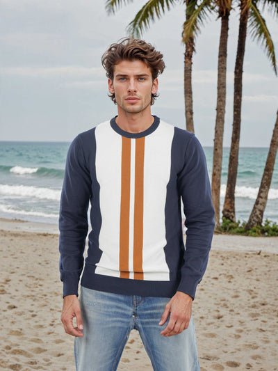 Celio* Cotton Men Striped Regular Fit Sweaters
