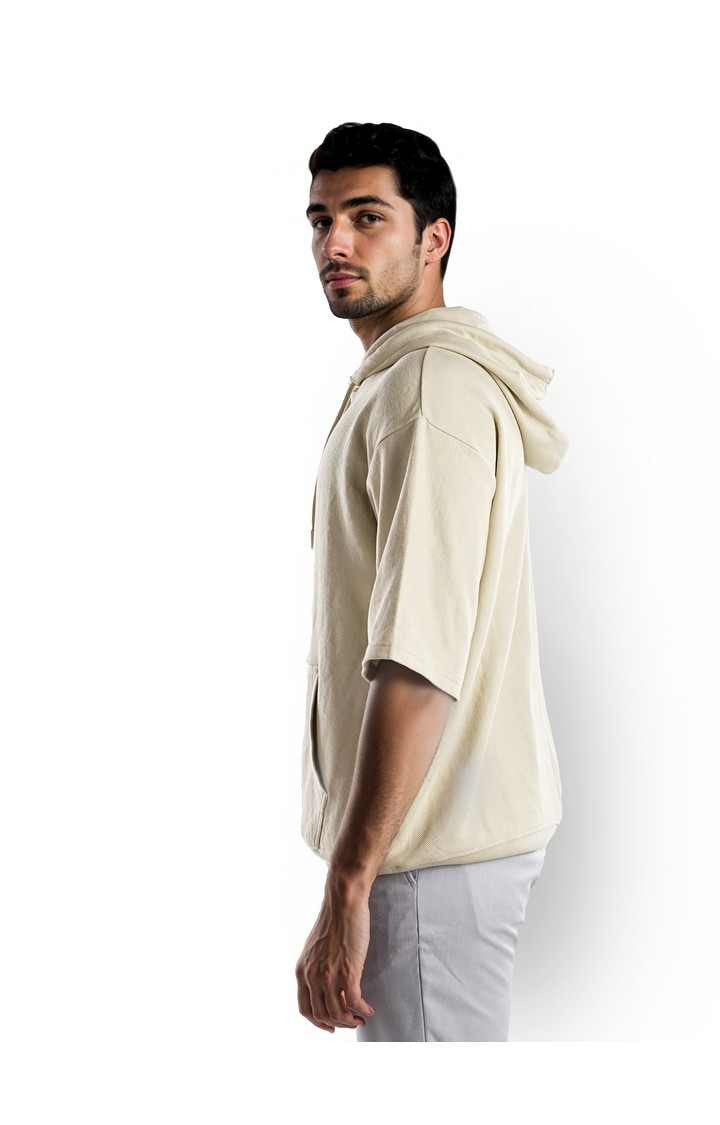 Celio Men Beige Solid Regular Fit Cotton Sweatshirts