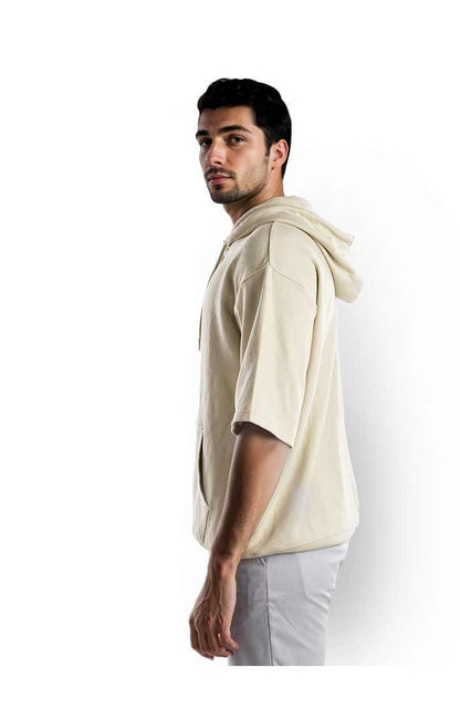 Celio Men Beige Solid Regular Fit Cotton Sweatshirts