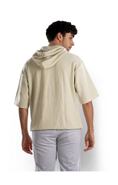 Celio Men Beige Solid Regular Fit Cotton Sweatshirts