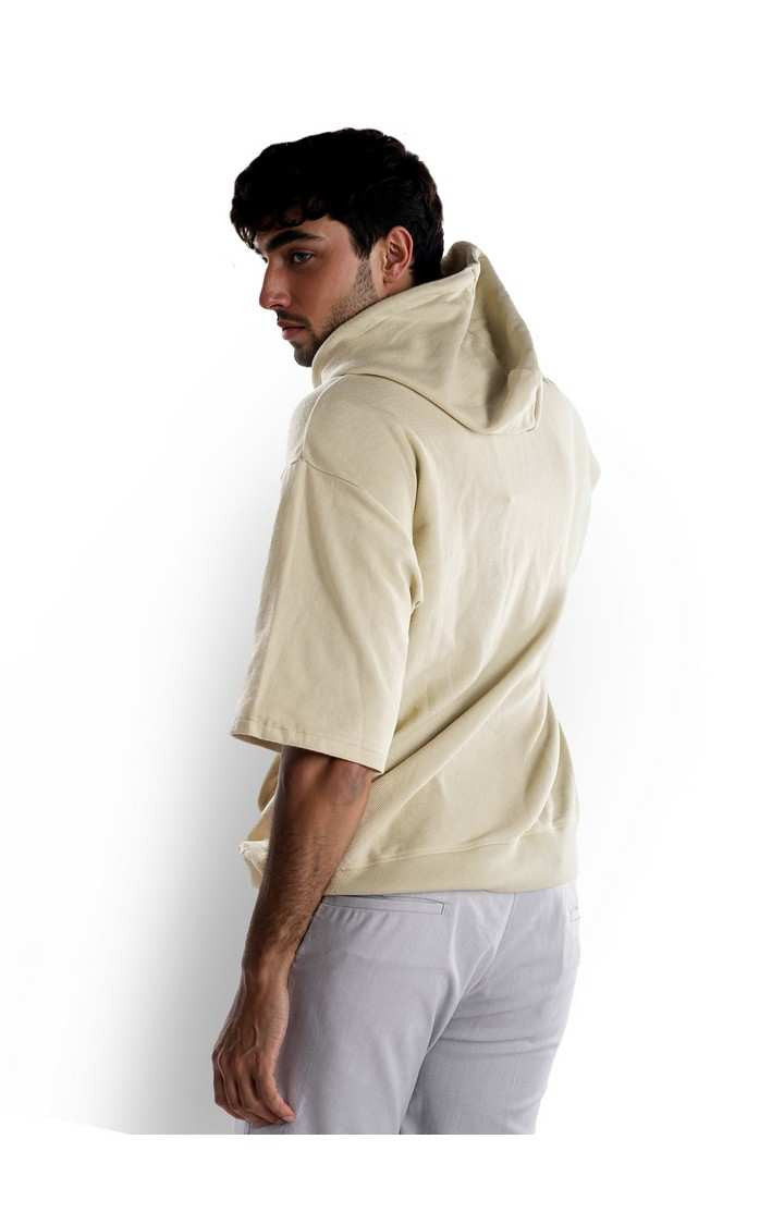 Celio Men Beige Solid Regular Fit Cotton Sweatshirts