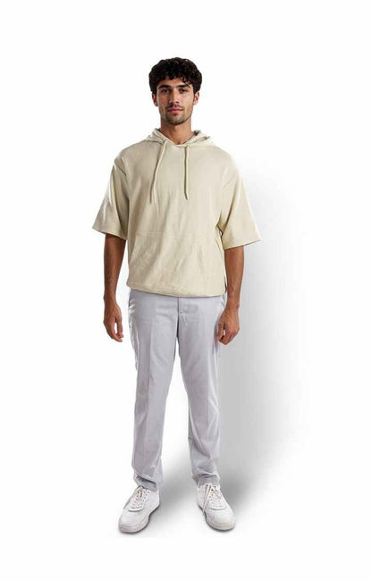 Celio Men Beige Solid Regular Fit Cotton Sweatshirts