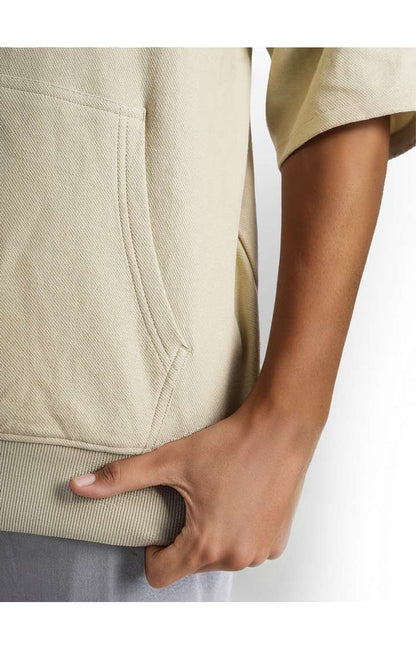 Celio Men Beige Solid Regular Fit Cotton Sweatshirts