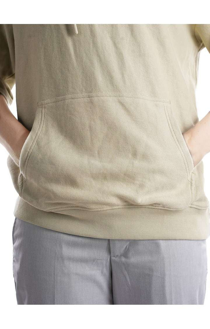 Celio Men Beige Solid Regular Fit Cotton Sweatshirts