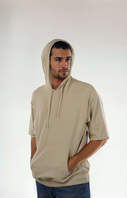 Celio Men Beige Solid Regular Fit Cotton Sweatshirts