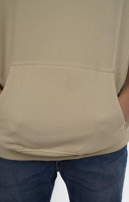 Celio Men Beige Solid Regular Fit Cotton Sweatshirts