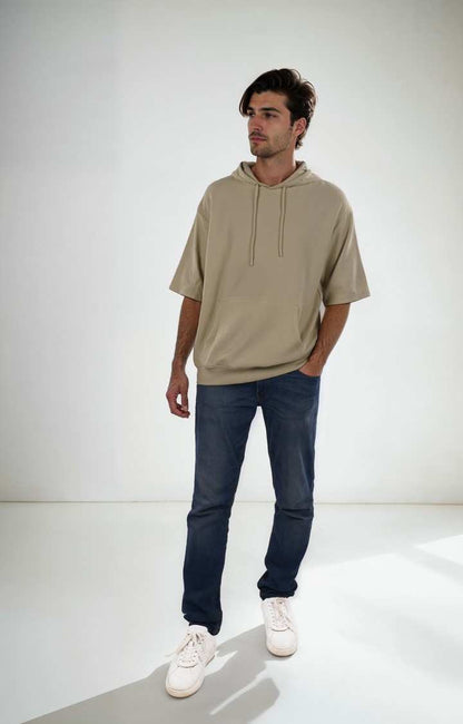 Celio Men Beige Solid Regular Fit Cotton Sweatshirts