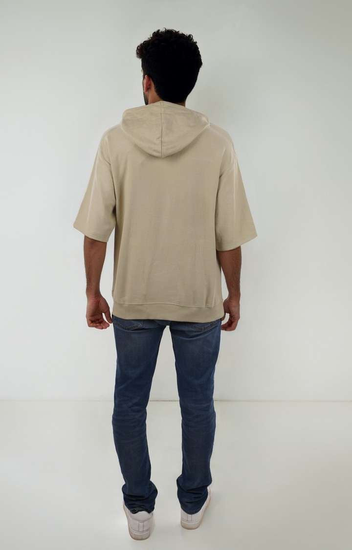 Celio Men Beige Solid Regular Fit Cotton Sweatshirts