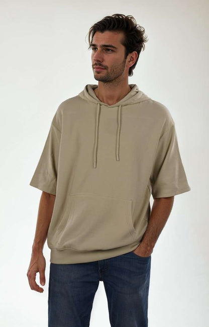 Celio Men Beige Solid Regular Fit Cotton Sweatshirts