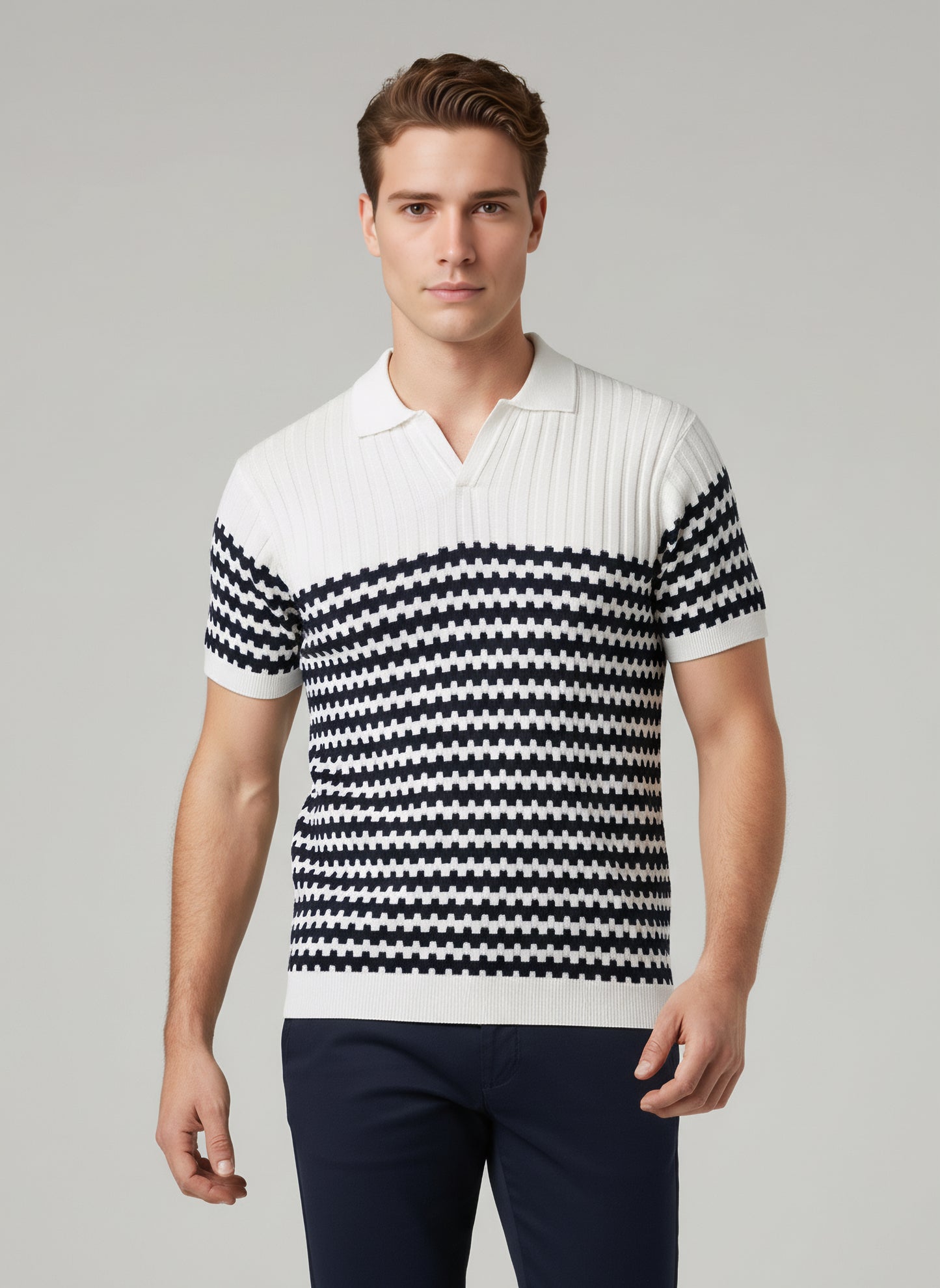 Celio* Men Multi Striped Regular Fit Cotton T-Shirts