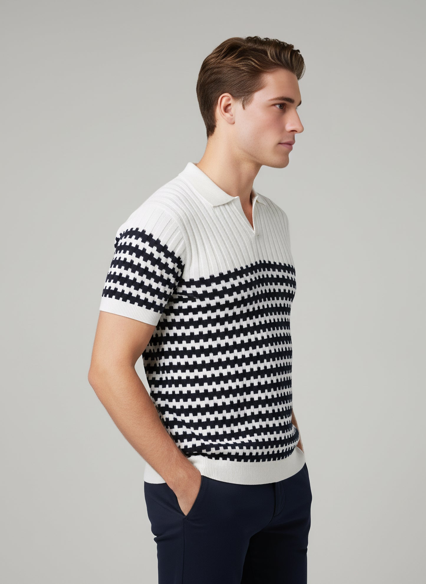 Celio* Men Multi Striped Regular Fit Cotton T-Shirts