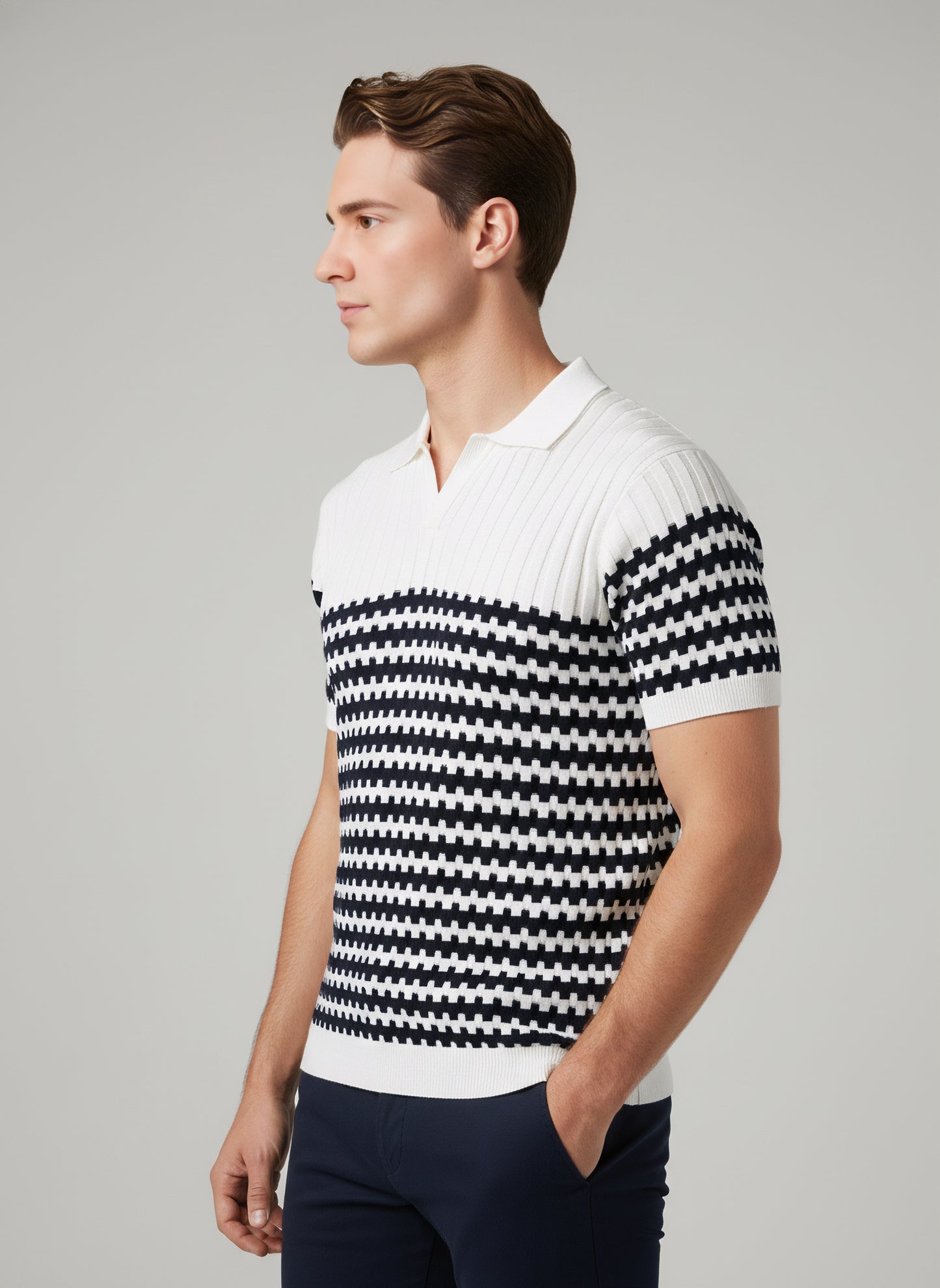 Celio* Men Multi Striped Regular Fit Cotton T-Shirts