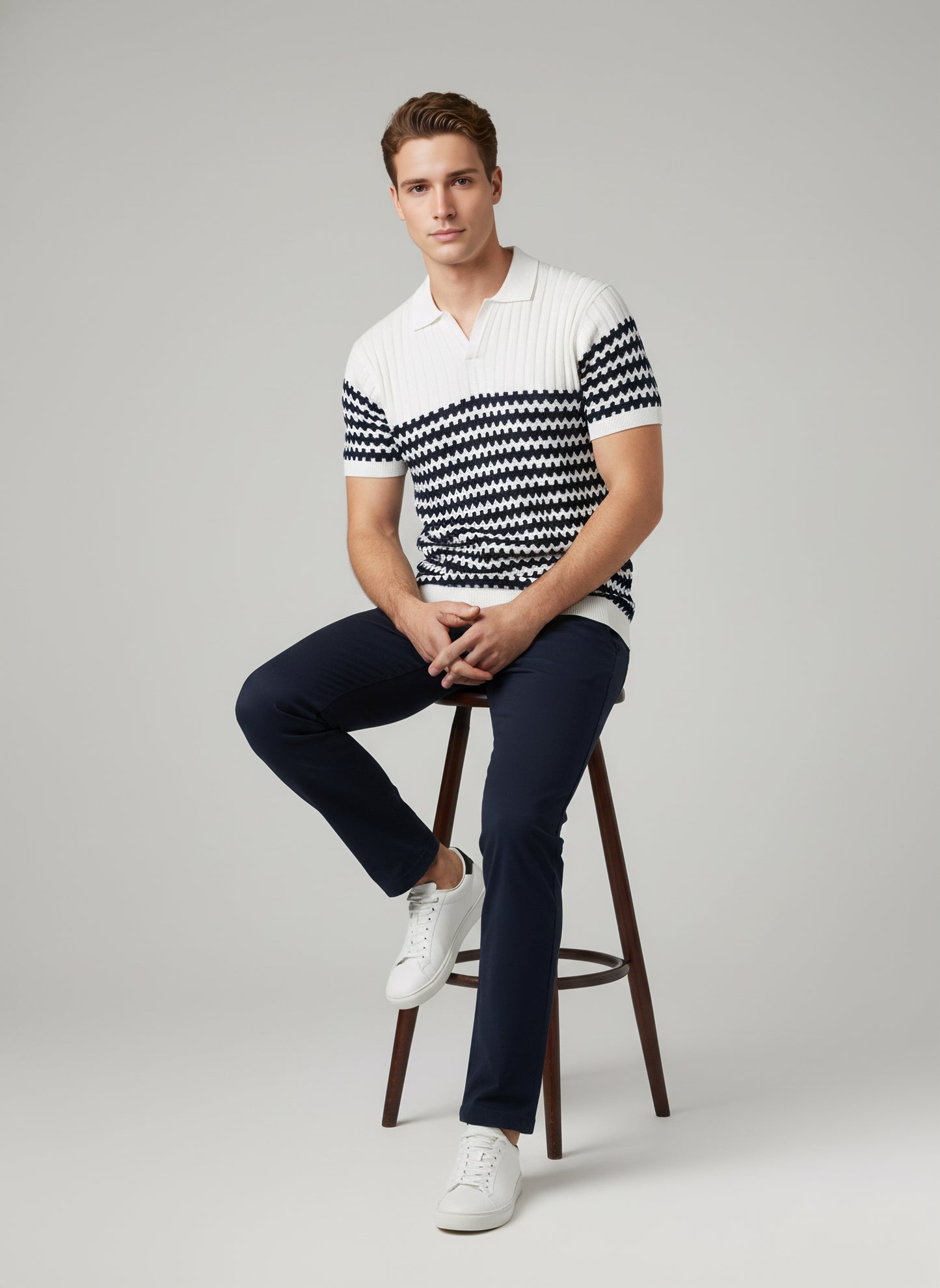 Celio* Men Multi Striped Regular Fit Cotton T-Shirts