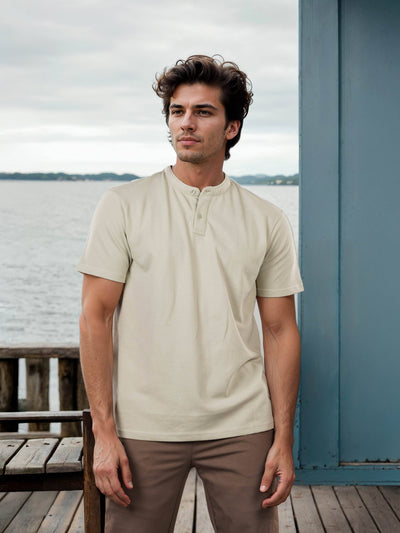 Celio Men Green Solid Regular Fit Cotton T-Shirts