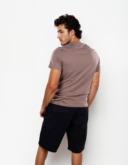 Celio Men Taupe Printed Straight Fit Cotton T-Shirts