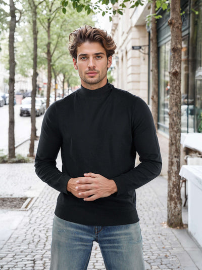 Celio Men Navy Blue Solid Regular Fit Polyester Sweaters