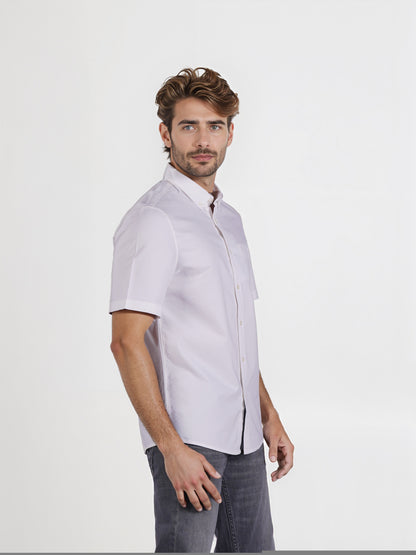 Celio* Men White Solid Regular Fit Cotton Casual Shirt
